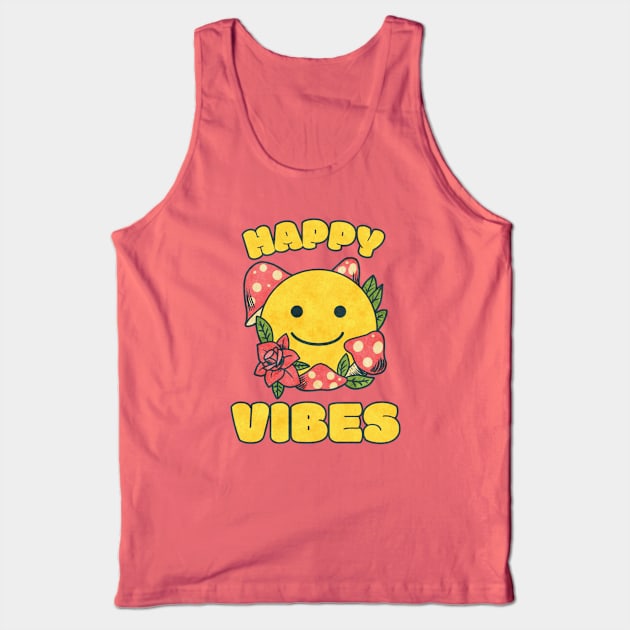 Happy Smile Face Vibes Hippie Style Tank Top by Sassee Designs